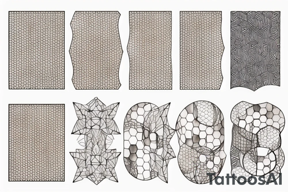 geometric honeycomb tattoo idea