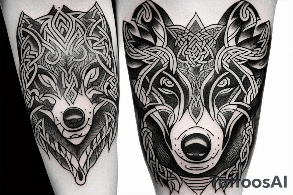 viking wolf tattoo idea