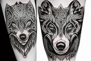 viking wolf tattoo idea