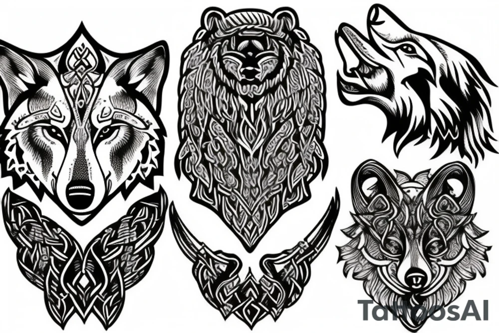 viking wolf tattoo idea