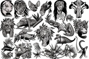 Jungle beach animals cahal pech Belize tattoo idea