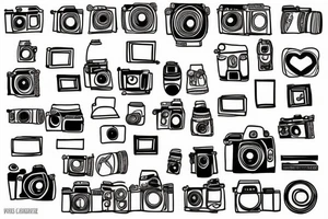 camera inside a heart tattoo idea