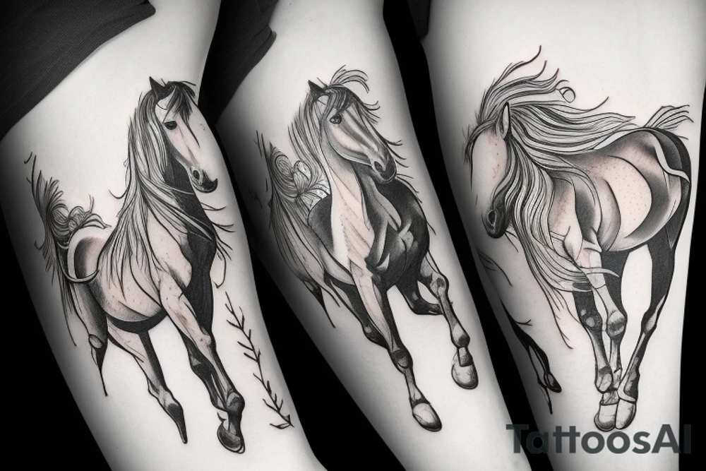 Horse running tattoo idea