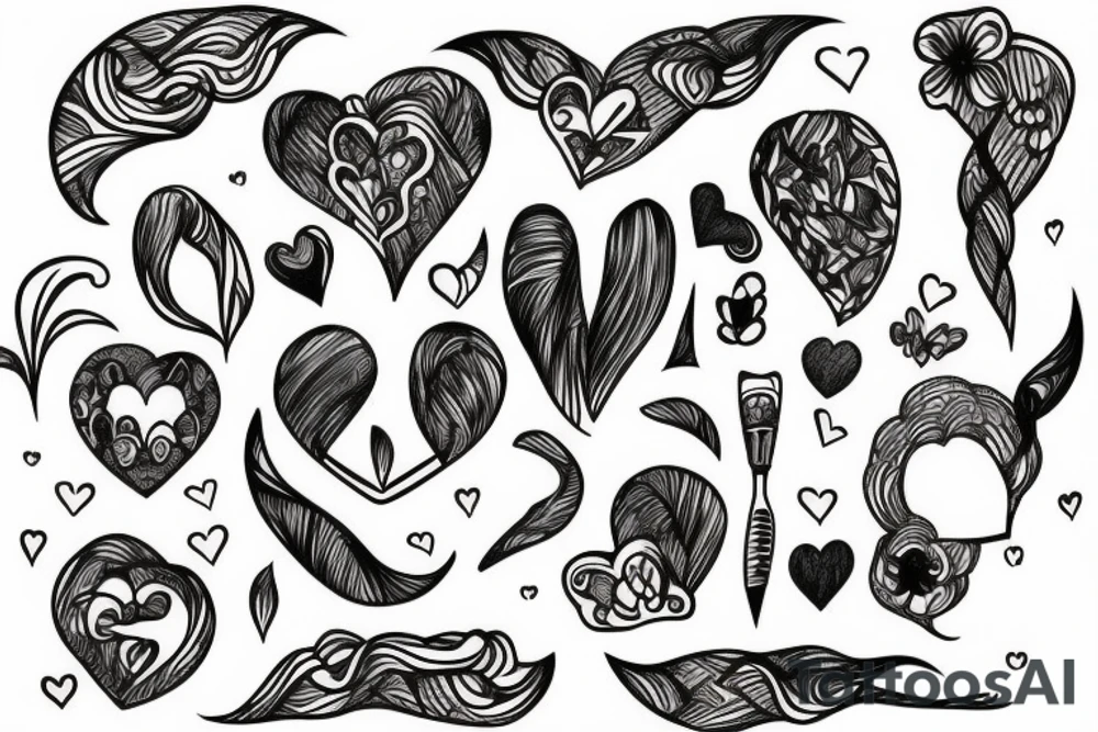Heart with a rabbit tail tattoo idea