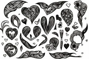 Heart with a rabbit tail tattoo idea