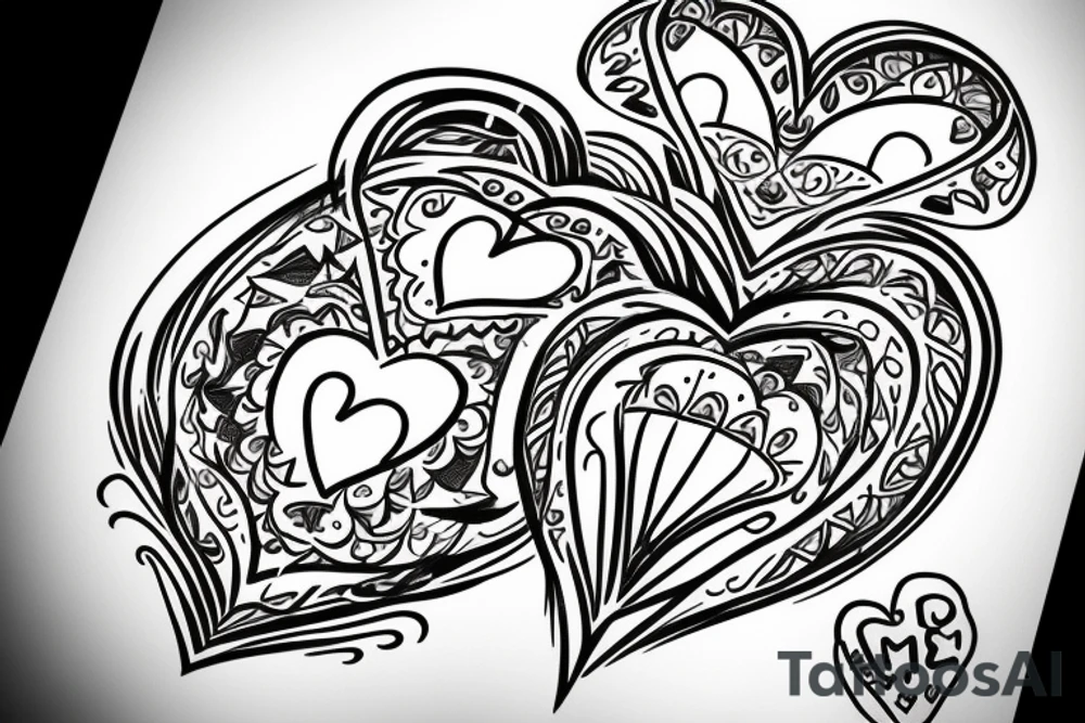 Heart with a rabbit tail tattoo idea