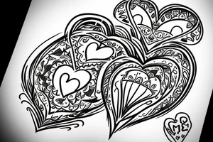 Heart with a rabbit tail tattoo idea