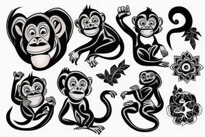 monkey tattoo idea
