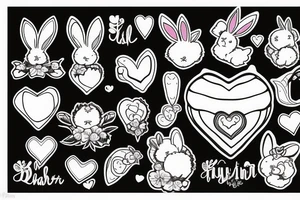Heart with a fluffy rabbit ears tattoo idea