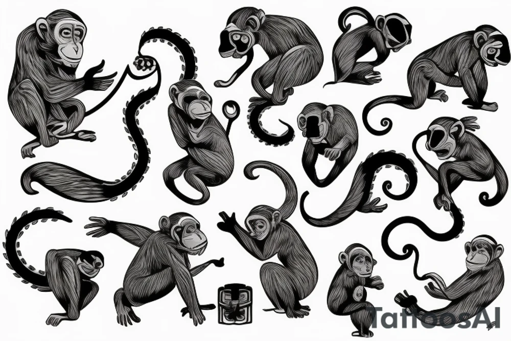 monkey on a tree tattoo idea