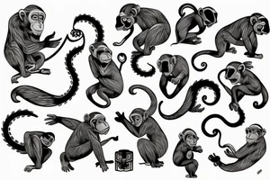 monkey on a tree tattoo idea