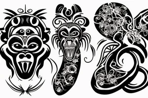 monkey on a tree tattoo idea