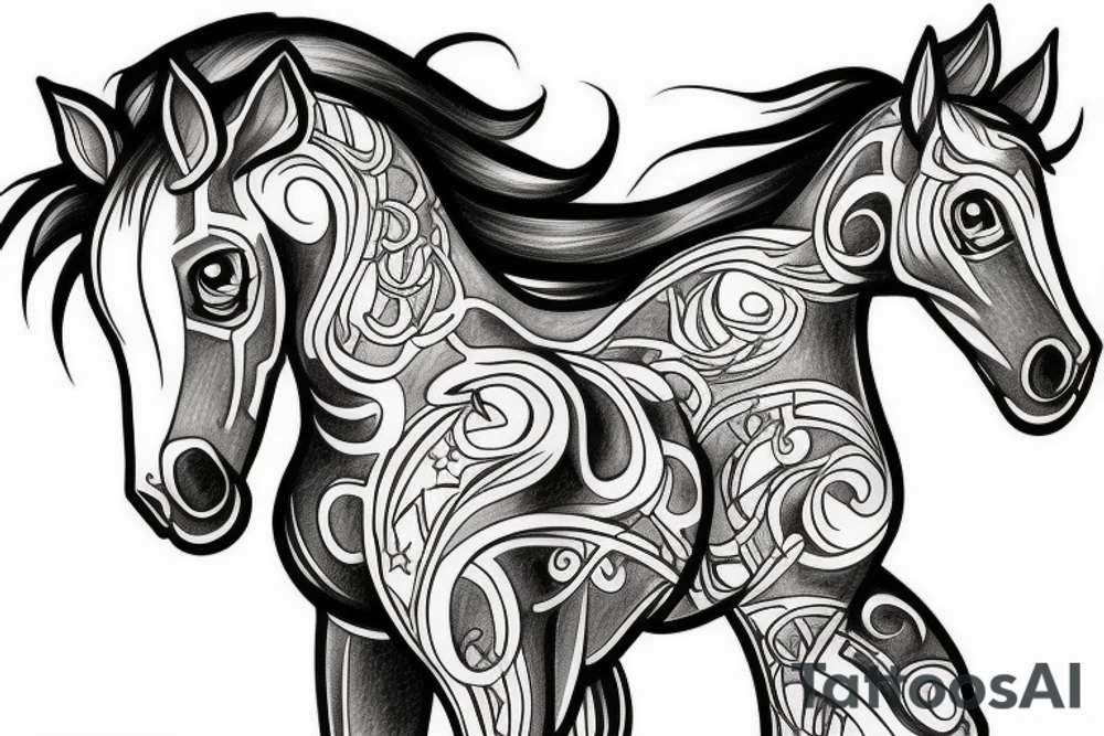 Independent horse tattoo idea