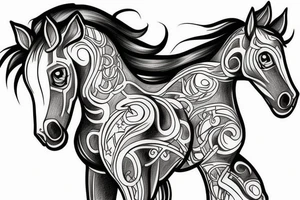 Independent horse tattoo idea