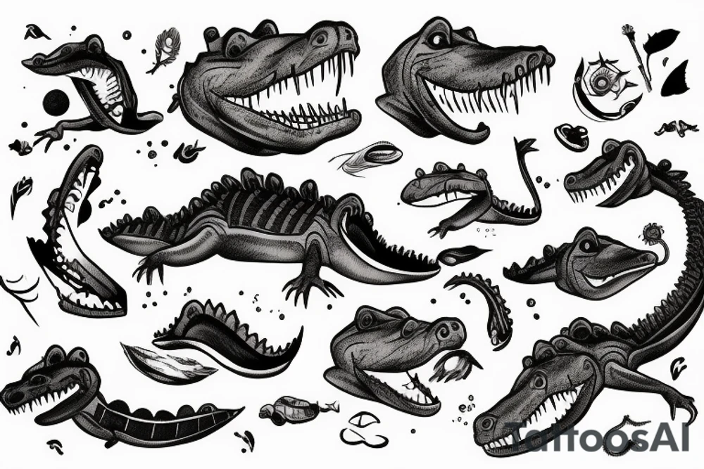 Brave crocodile tattoo idea