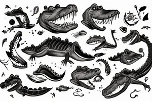 Brave crocodile tattoo idea