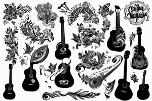 Christian Filipino music nature guitar tattoo idea
