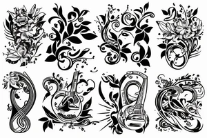 Christian Filipino music nature guitar tattoo idea