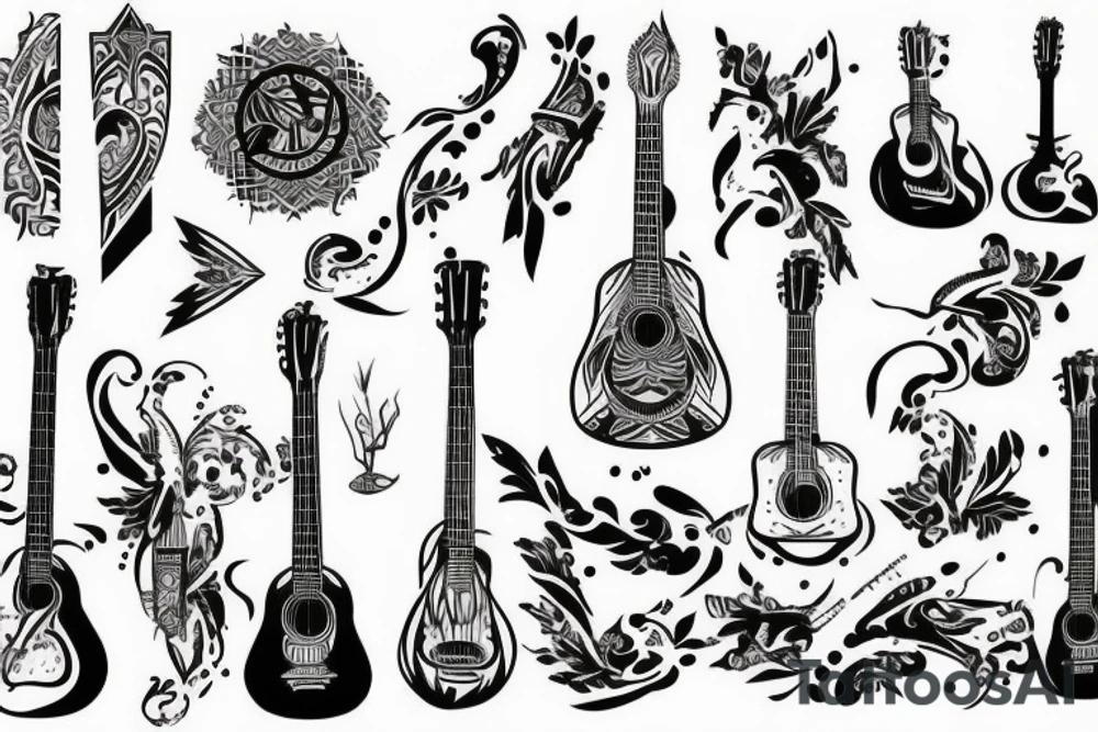Christian Filipino music nature guitar American tattoo idea