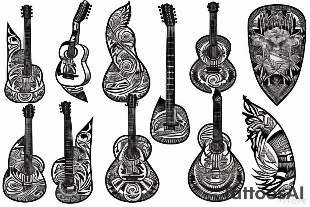 Christian Filipino music nature guitar American tattoo idea