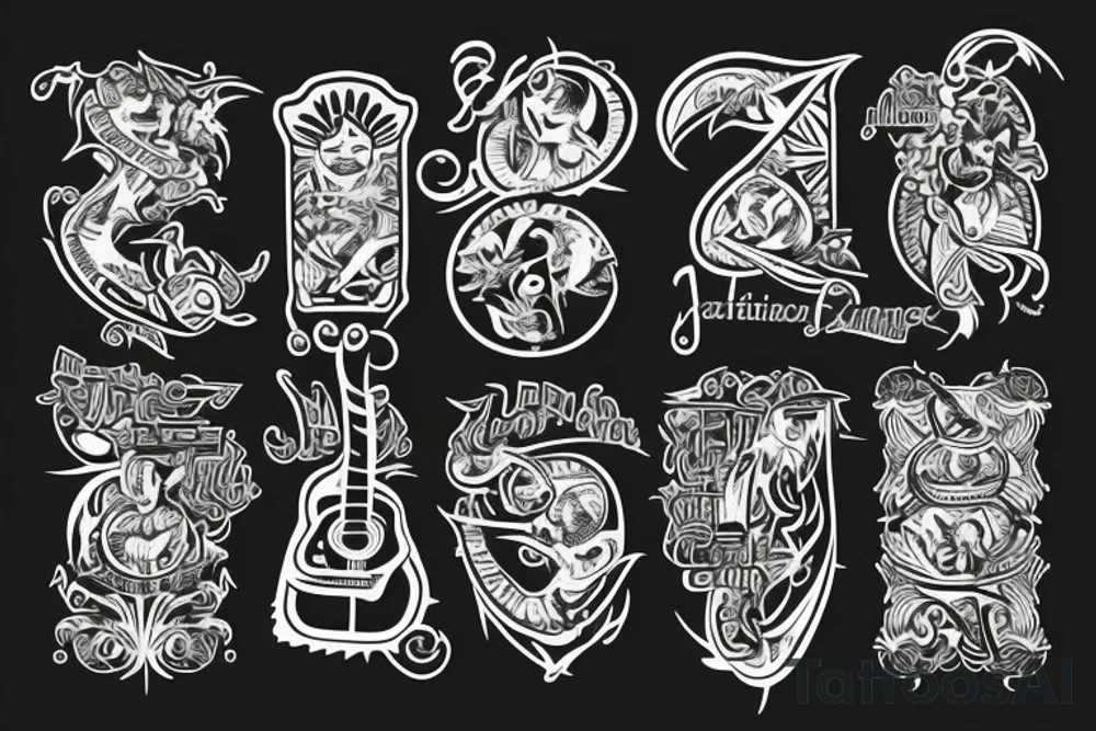 Christian Filipino music nature guitar American tattoo idea