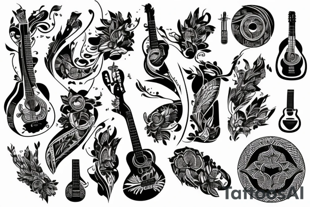 Christian Filipino music nature guitar American tattoo idea
