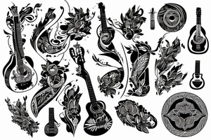 Christian Filipino music nature guitar American tattoo idea