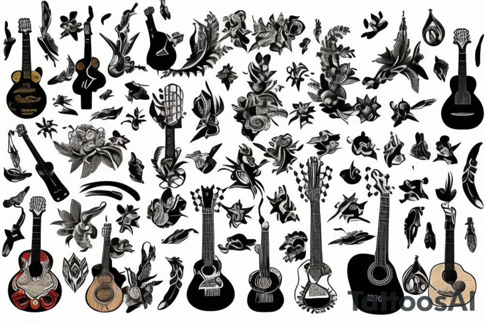Christian Filipino music nature guitar American tattoo idea