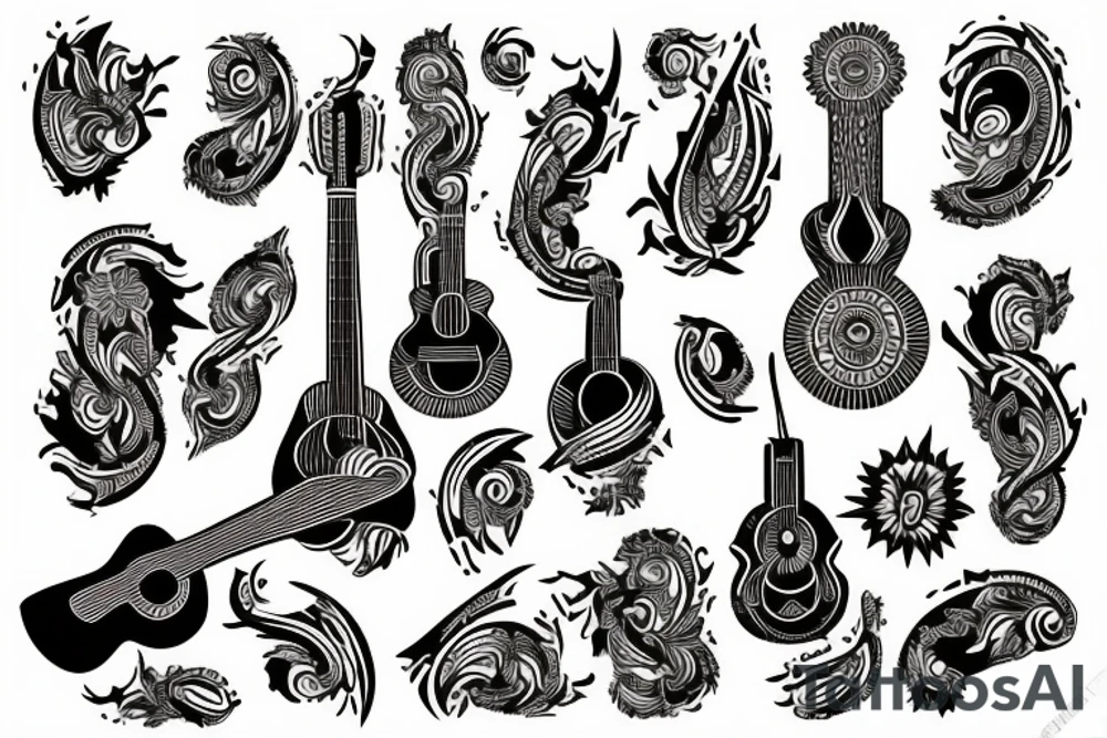 Christian Filipino music nature guitar American tattoo idea