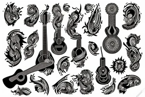 Christian Filipino music nature guitar American tattoo idea