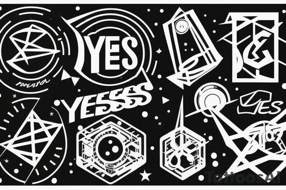 50's sci-fi geometry and phrase "yes, and..." tattoo idea