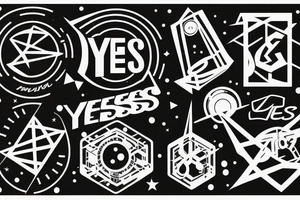 50's sci-fi geometry and phrase "yes, and..." tattoo idea