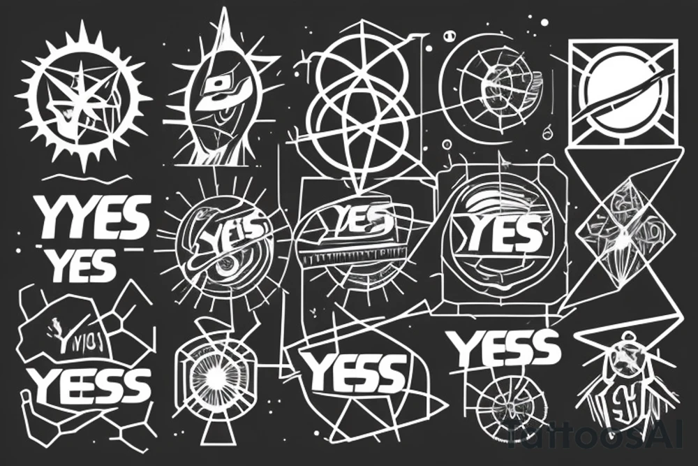 50's sci-fi geometry and phrase "yes, and..." tattoo idea