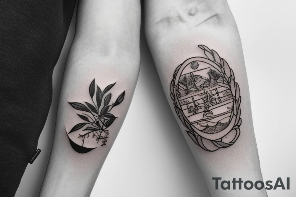 nature tattoo with Studio Ghibli tattoo idea