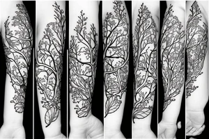 nature tattoo with kodama tattoo idea