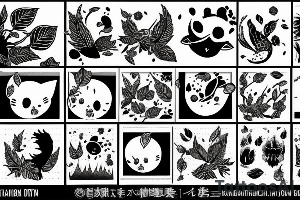 nature tattoo with kodama tattoo idea