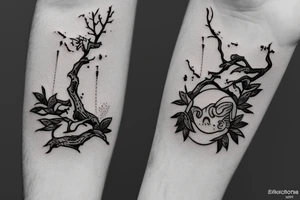 nature tattoo with kodama tattoo idea