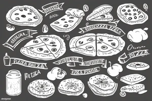 Italian chef holding pizza tattoo idea