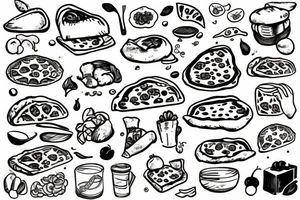 Italian chef holding pizza tattoo idea