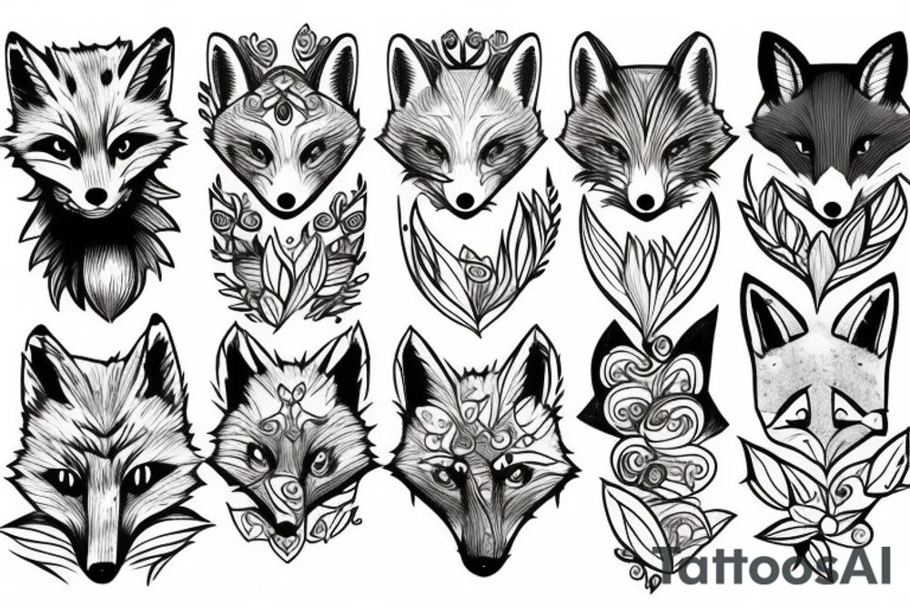 Furry fox tattoo idea