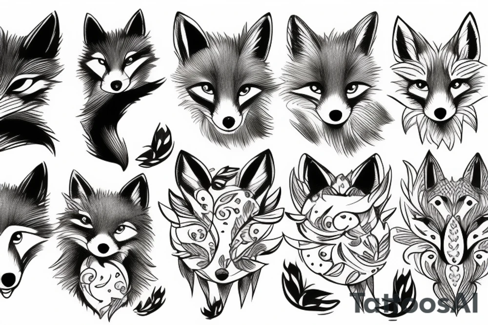 Furry fox tattoo idea