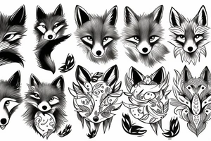Furry fox tattoo idea