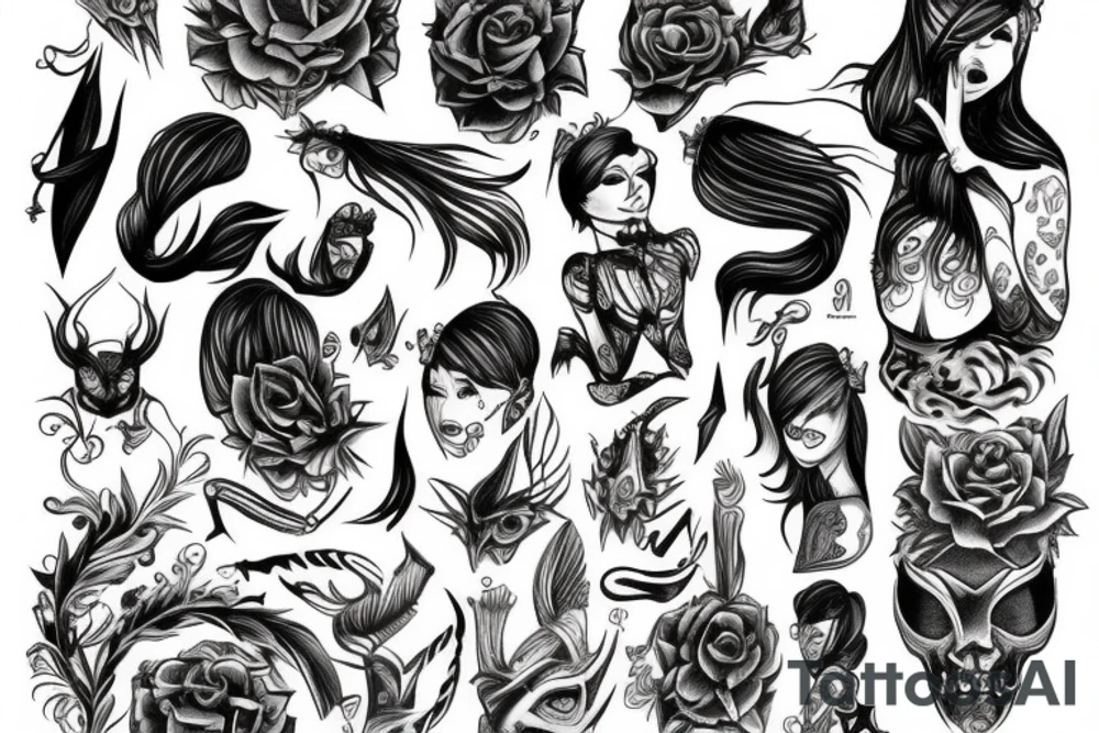 Girl devil tattoo idea