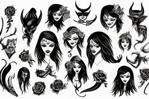 Girl devil tattoo idea