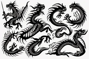 Dragon breathing fire tattoo idea