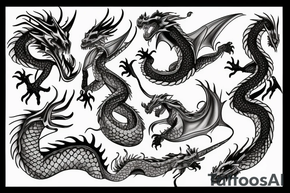 Dragon breathing fire tattoo idea
