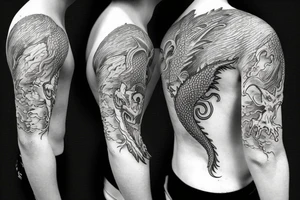 Dragon's neck breathing fire tattoo idea