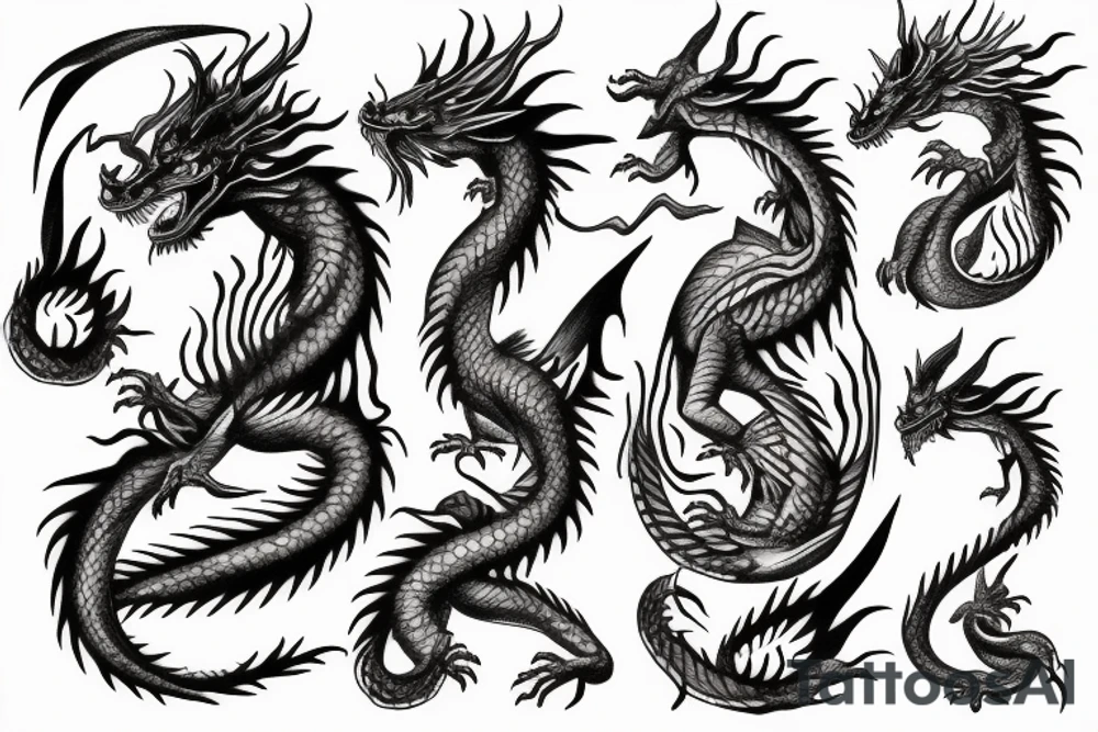 Dragon's neck breathing fire tattoo idea