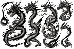 Dragon's neck breathing fire tattoo idea