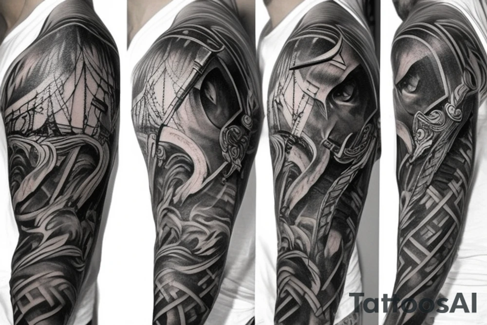 Viking sleeve tattoo idea